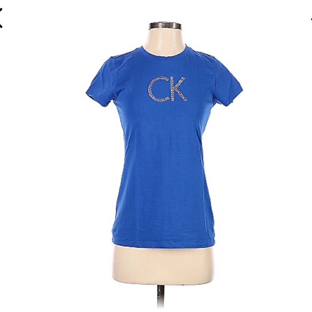 🌟 Calvin Klein Logo Blue Tshirt
